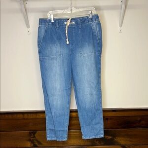Gap Pull On‎ Elastic Waist Relaxed Easy Jean in Medium Indigo- Large